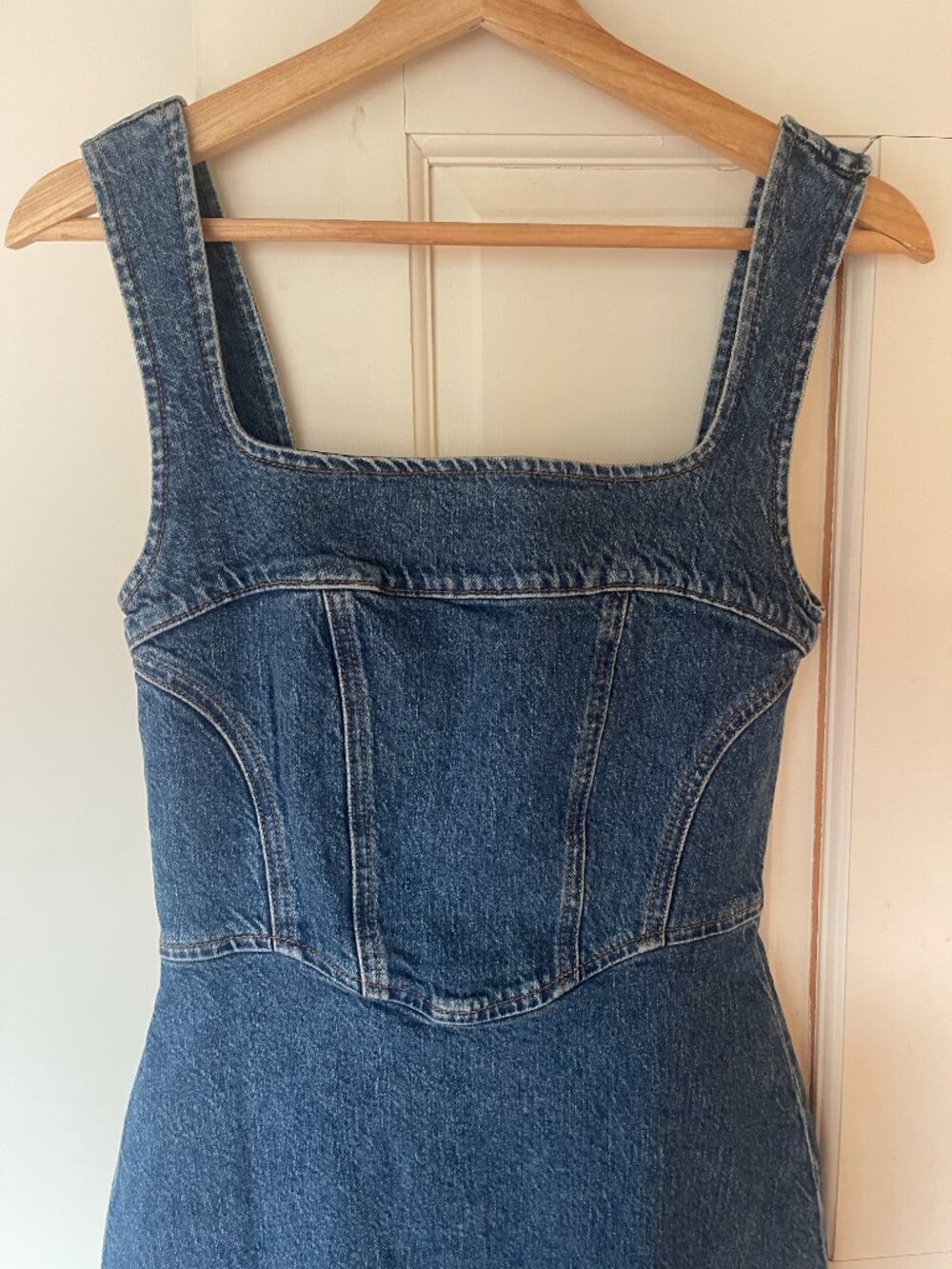 Reformation Davies Bustier Denim Mini Dress, 0 - Picture 2 of 4